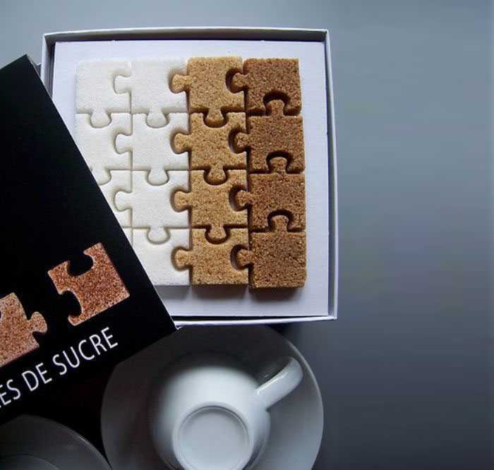 puzzle piece sugar cubes