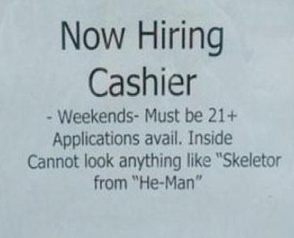 14 Hilarious "Now Hiring" Signs