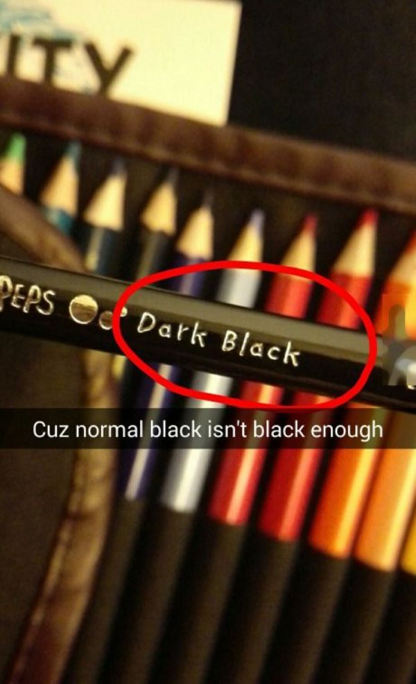 Humour - Ity Peps Oc'Dark Black Cuz normal black isn't black enough