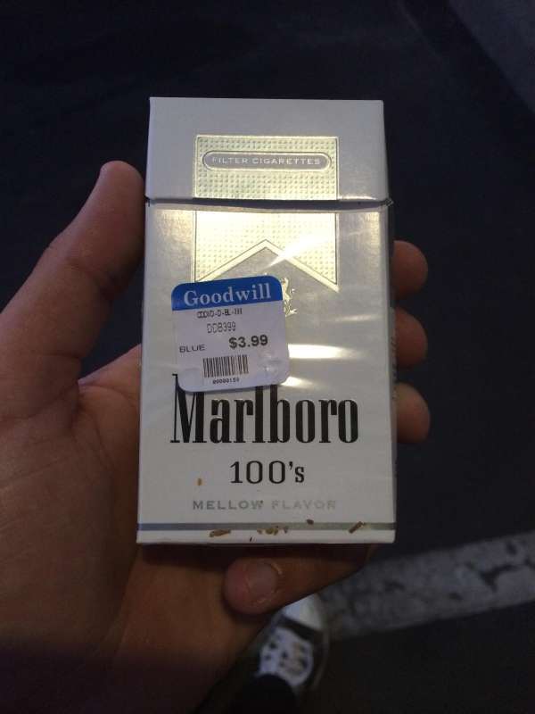 cigarette - Filter Cigarettes Goodwill DdOL DOB390 Blue $3.99 Marlboro 100's Mellow Flavor