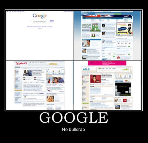 web page - Google Yhoo! Google No bullcrap