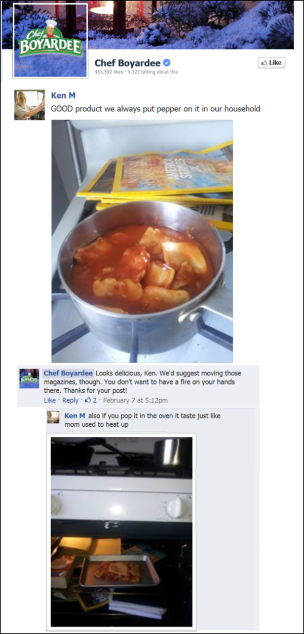 ken m chef boyardee - Boyardef Chef Boyardee 463,592 4,327 talking about this Ken M Good product we always put pepper on it in our household Chef Boyardee Looks delicious, Ken. We'd suggest moving those magazines, though. You don't want to have a fire on 