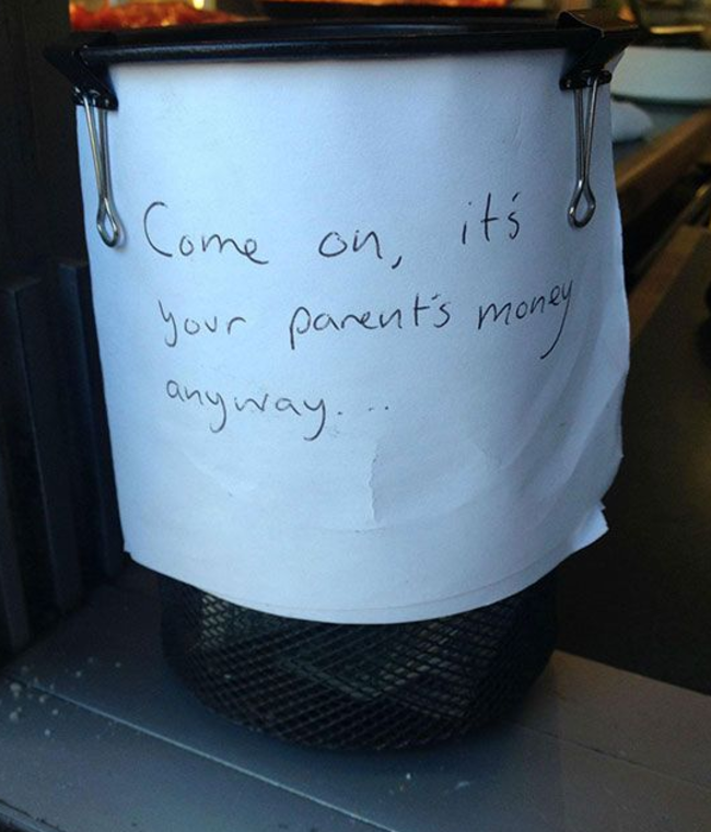 funny tip jar signs - Come your on, it's a parent's money anyway...