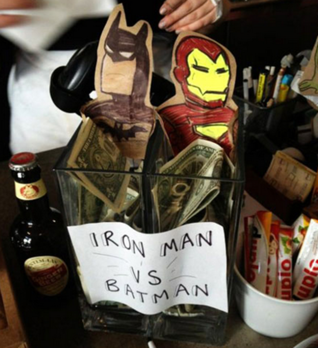 voting tip jars - Iron Man . Vs. uplo Tman