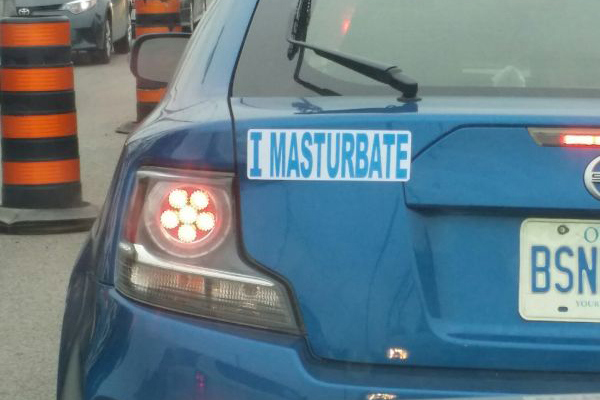 bad bumper stickers - I Masturbate Bsn
