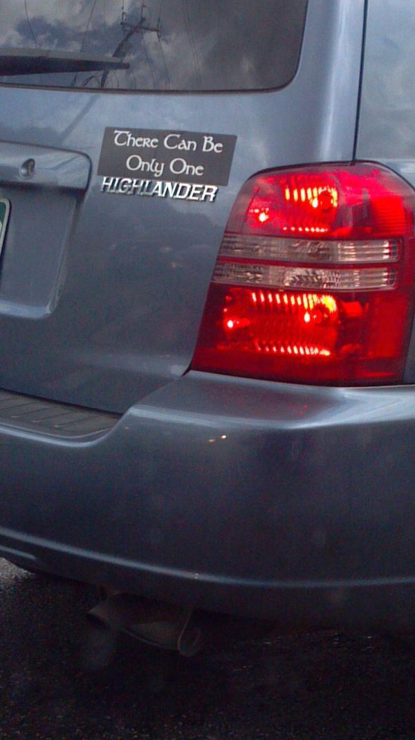 there can be only one bumper sticker - There Can Be Only One Highlander