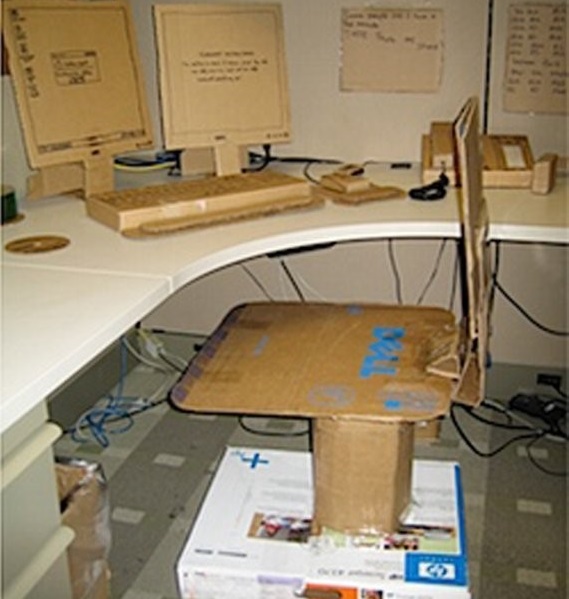 cardboard office