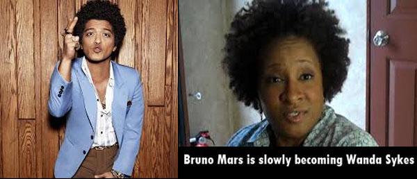hairstyle - Bruno Mars is slowly becoming Wanda Sykes