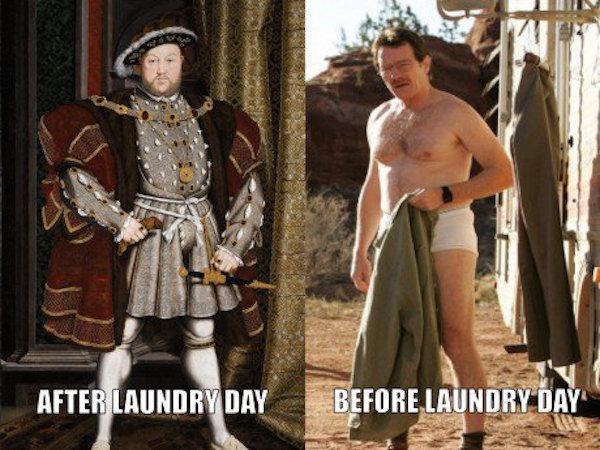 historical figures in modern dress - After Laundry Day Before Laundry Day