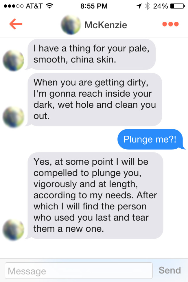 Guy spends a week on tinder as a toilet