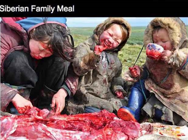 people who eat raw meat - Siberian Family Meal