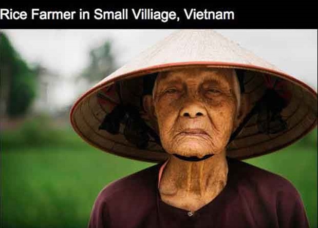 fascinating faces - Rice Farmer in Small Villiage, Vietnam