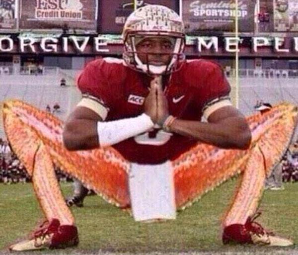 wtf jameis winston with crab legs - Credit Union 1 Orgive Emepel