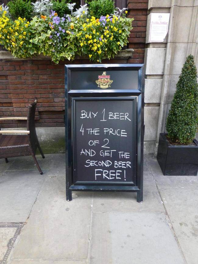 restaurant beer signs outside - Fullest del Buy 1 Beer 4 The Price Of 2 And Get The Second Beer Free!