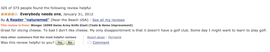 22 Hilarious reviews for the Wenger 16999 Swiss Army Knife Giant