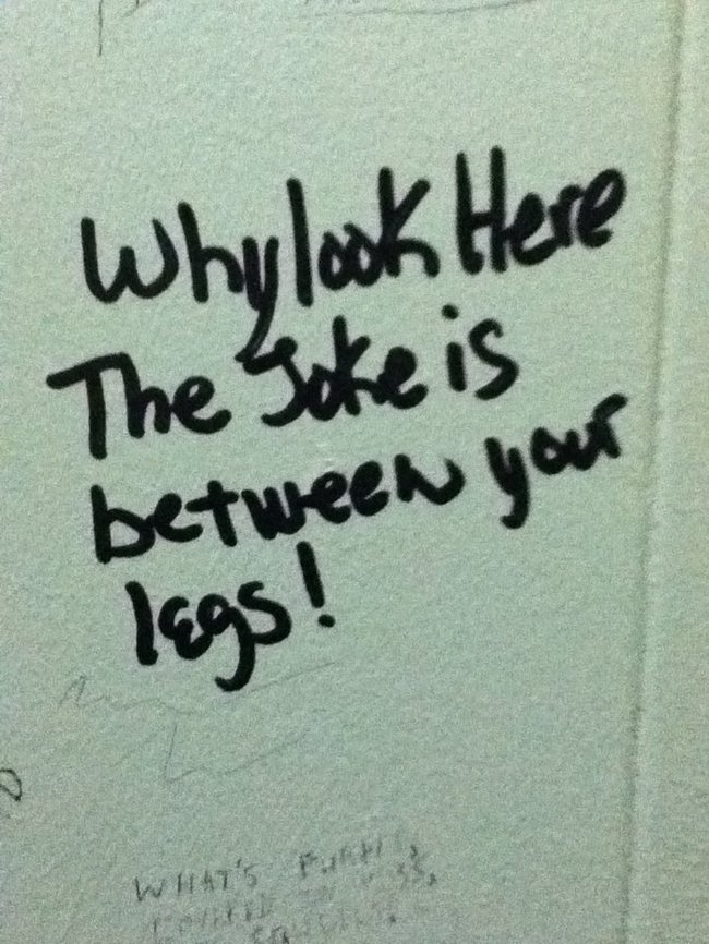 bathroom graffiti things to write on bathroom stalls - whylook Here The Joke is between your Tags! 3 What's P