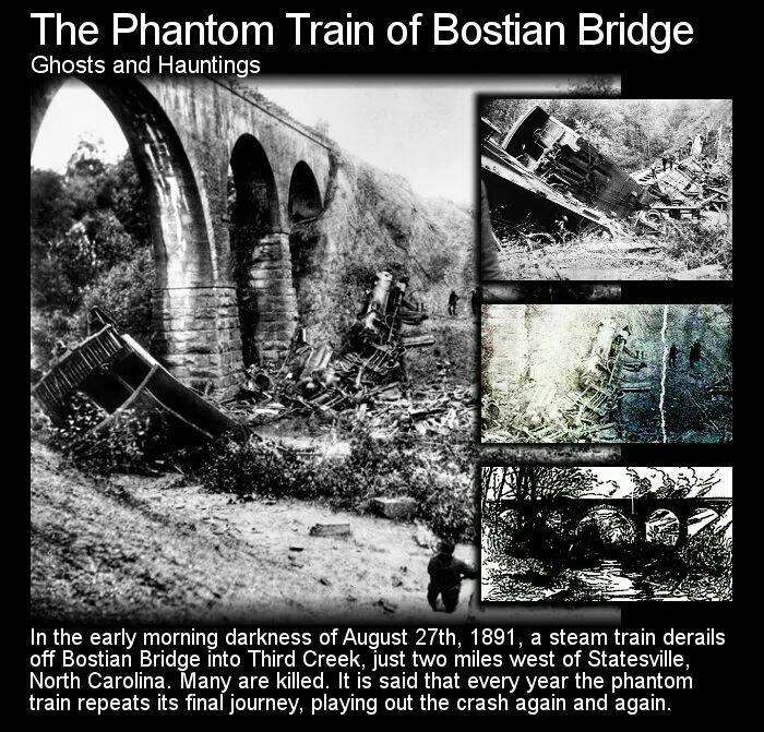 haunted objects urban legends ghosts and hauntings - The Phantom Train of Bostian Bridge Ghosts and Hauntings In the early morning darkness of August 27th, 1891, a steam train derails off Bostian Bridge into Third Creek, just two miles west of Statesville