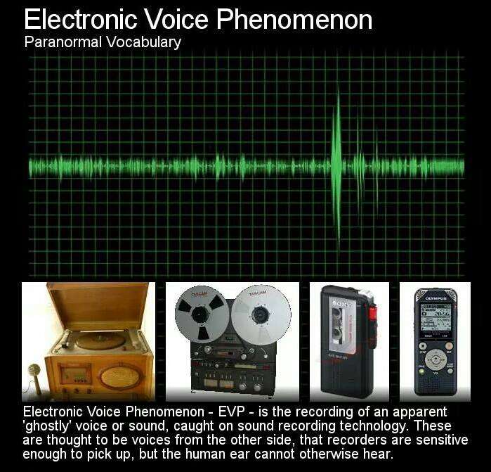 electronics - Electronic Voice Phenomenon Paranormal Vocabulary Electronic Voice Phenomenon Evp is the recording of an apparent 'ghostly voice or sound, caught on sound recording technology. These are thought to be voices from the other side, that recorde
