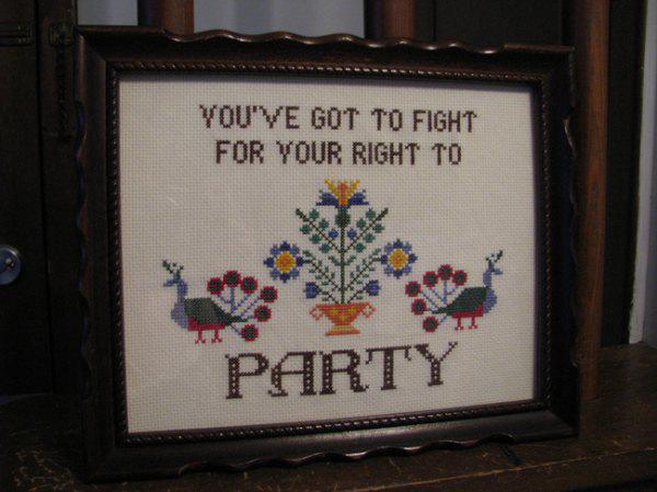 Cross-stitching can be straight gangster