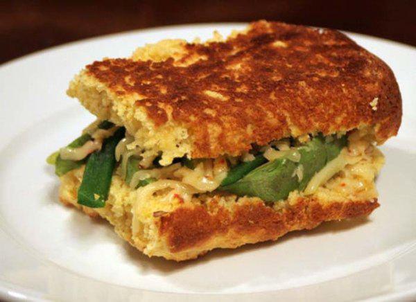 Cornbread Grilled Cheese with Poblano and Avocado