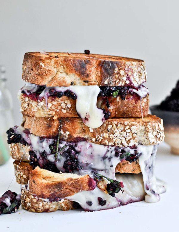 Fontina, Blackberry, and Basil Sandwich