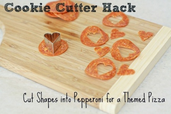 Cookie Cutter Hack Cut Shapes into Pepperoni for a Themed Pizza