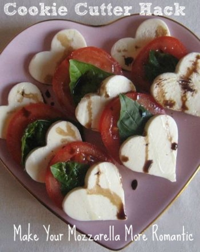 heart caprese salad - Cookie Cutter Hack Make Your Mozzarella More Romantic