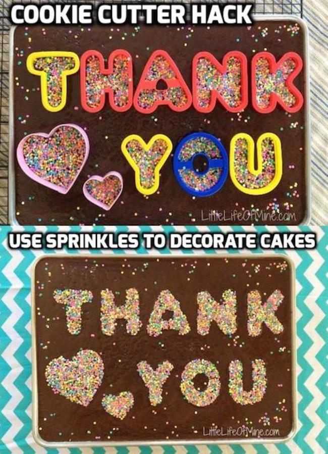 pattern - Cookie Cutter Hack Thank LittleLifeorines Use Sprinkles To Decorate Cakes Thank .You LifeLifestMine.com