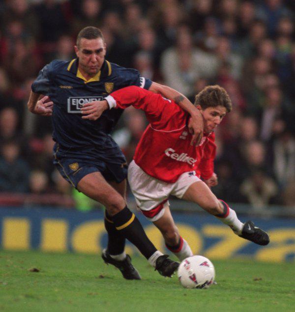 Vinnie Jones, famous for playing Juggernaut in X-Men and his role in Lock, Stock, and Two Smoking Barrels was a tough-as-nails midfielder for Chelsea and Leeds United, among others.