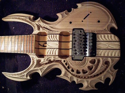 custom guitar wood carved guitar