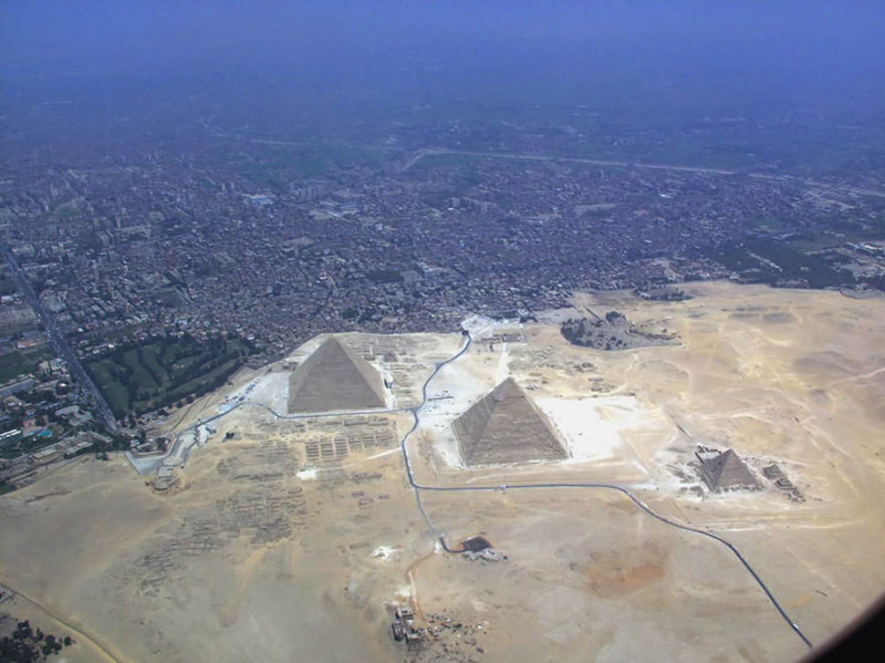 pyramids of giza from the air