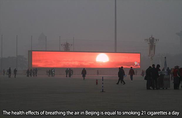 china sunset tv - The health effects of breathing the air in Beijing is equal to smoking 21 cigarettes a day