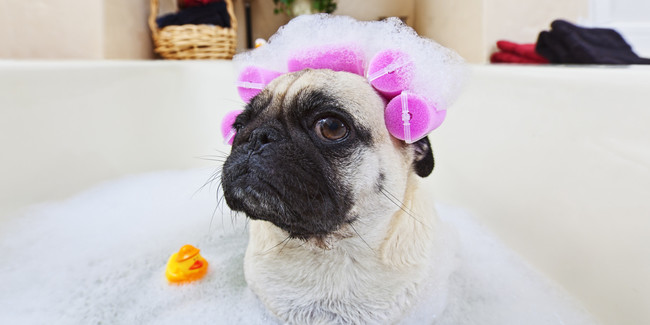 Taking bubble baths