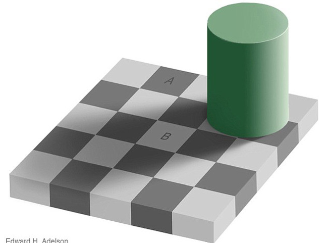 You won’t believe it, but the squares marked ‘A’ and ‘B’ are actually the exact same shade of grey.