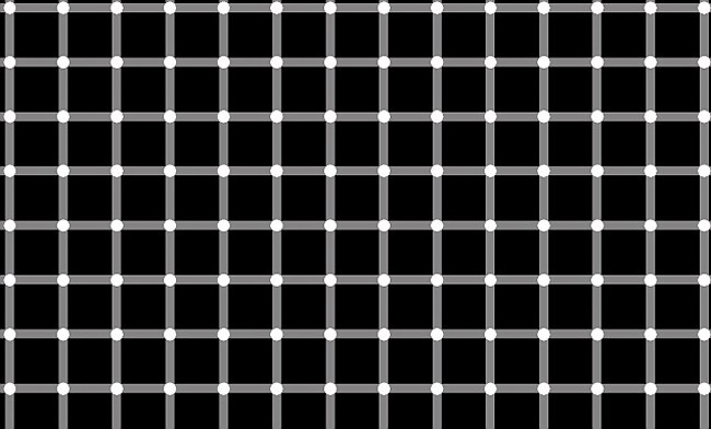 All the dots on this image are white, but some appear black.