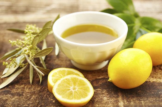 For a healthy, quick salad dressing, mix up lemon juice and olive oil to taste.