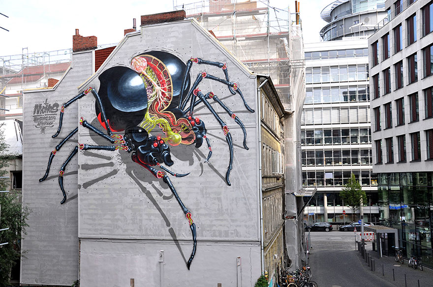 14 cut open pieces of street art