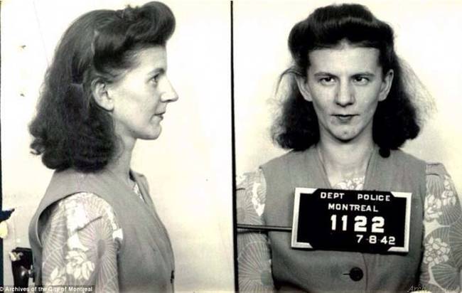 Madeleine Gagnon, arrested in 1942 as part an investigation in prostitution.