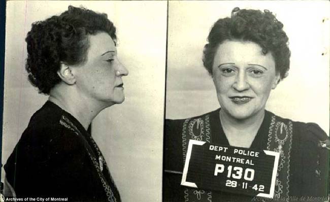 Ruby Taylor, arrested in 1942 as part of an investigation into prostitution.