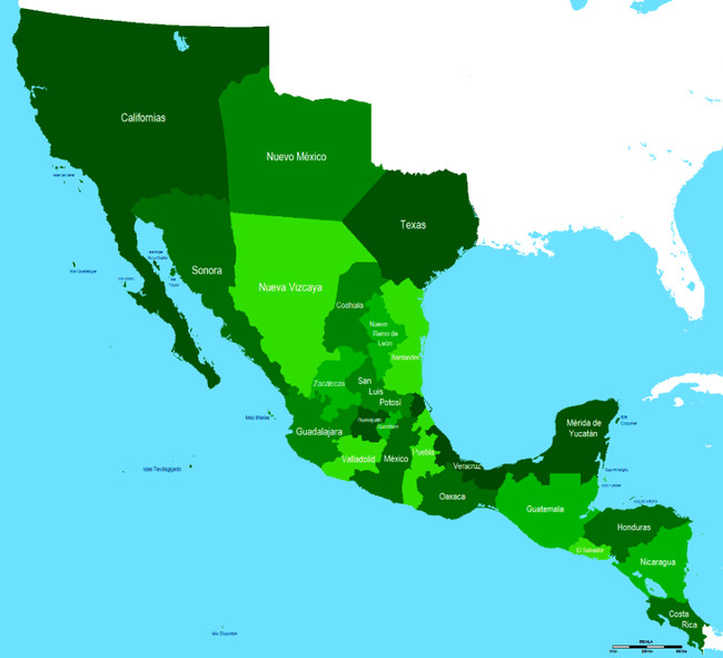 The Height Of The Mexican Empire In 1823.