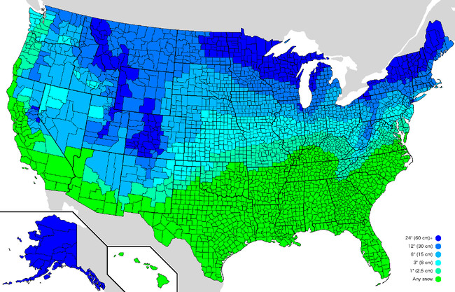 The Amount Of Snow It Takes To Cancel School By County.