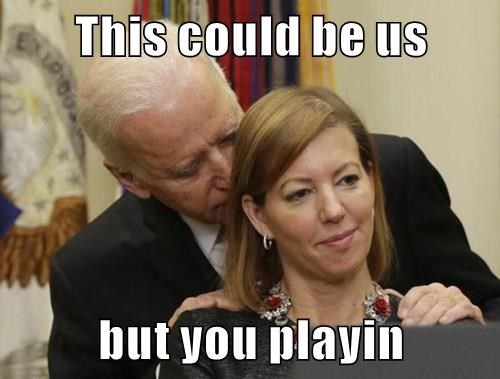 joe biden sniffing hair - This could be us but you playin