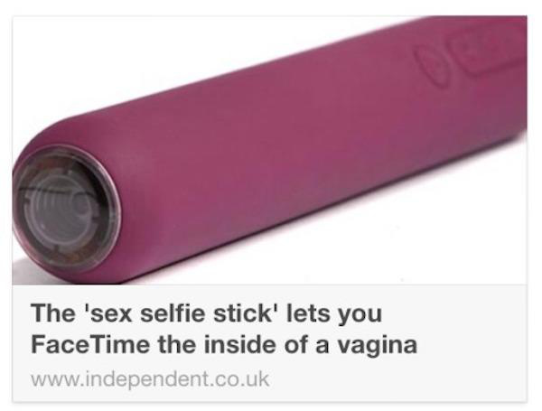 genius product The 'sex selfie stick' lets you Face Time the inside of a vagina