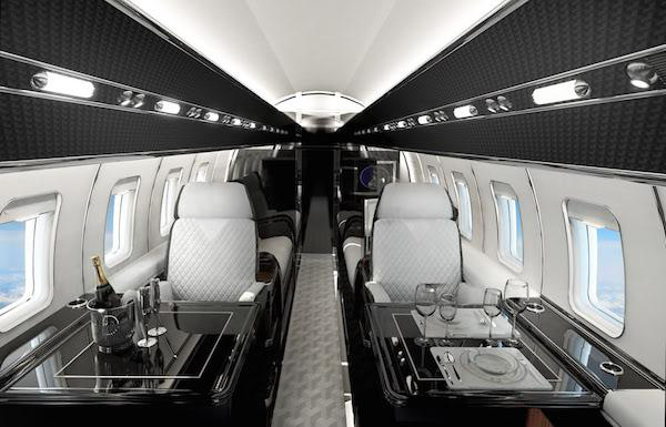 genius product black private jet interior