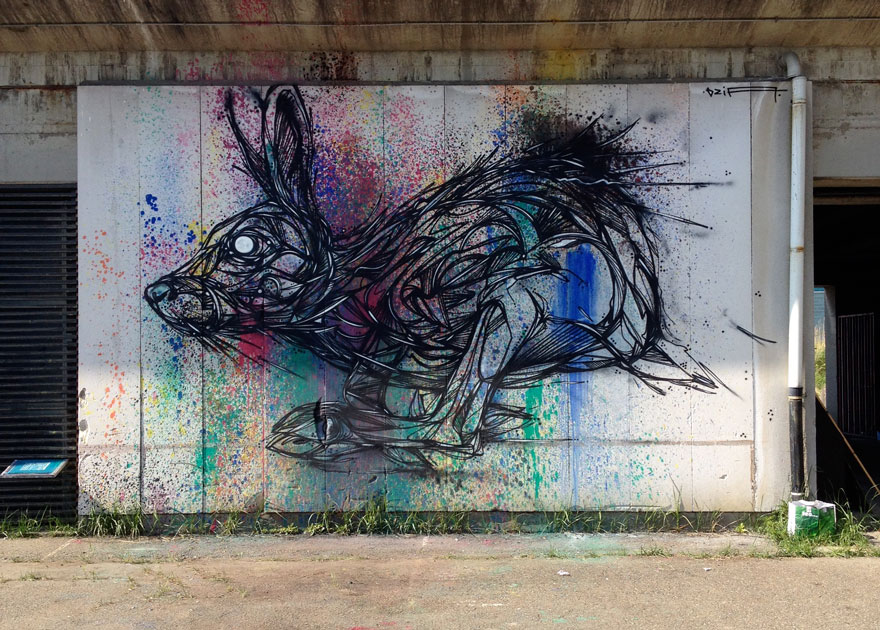 13 Pieces of Geometric Animal Street Art