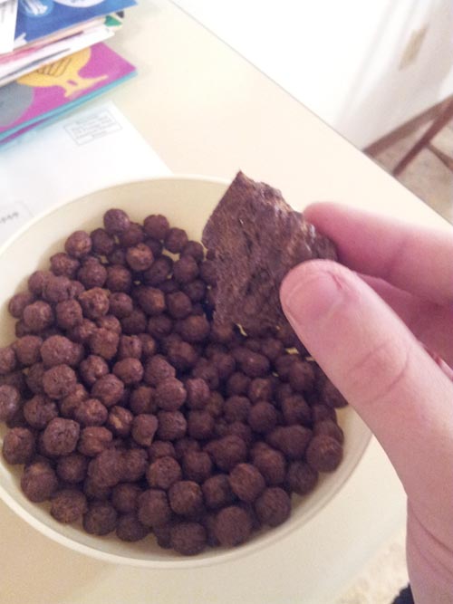 This coco puff is like a small meteor.