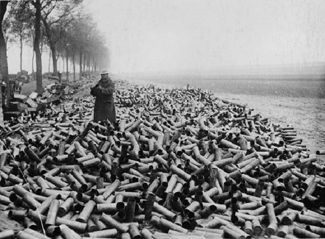 During the first day of battle alone, the Germans used 2.5 million artillery shells.
