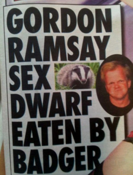 gordon ramsay dwarf badger - Gordon Ramsay Sex Dwarf Eaten By Badger