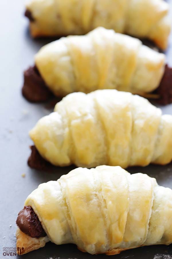 Put Nutella in croissants for a buttery, flakey pastry treat.