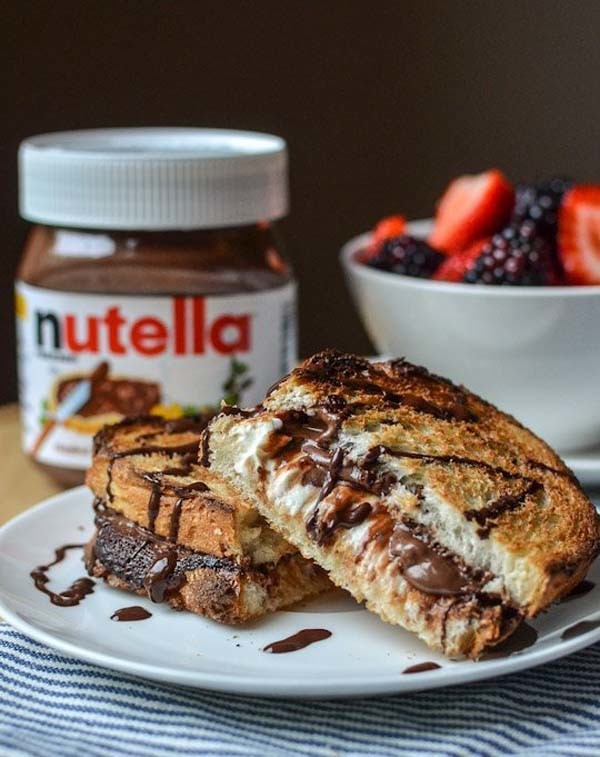 Make a grilled cheese with Nutella and cream cheese.